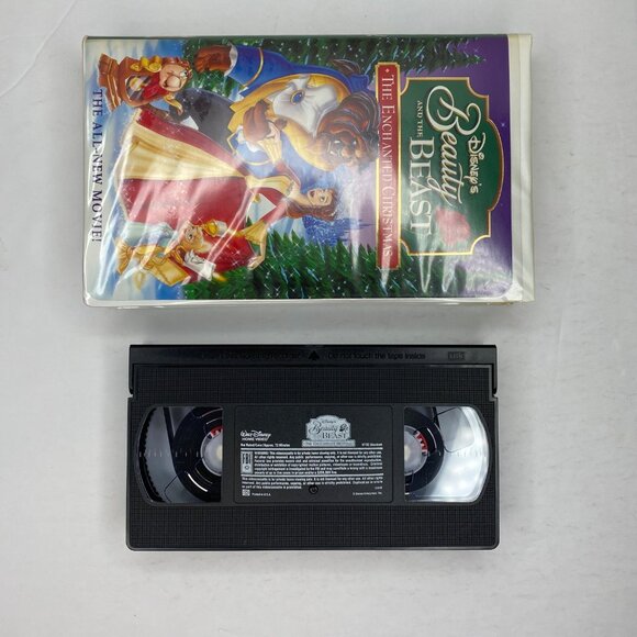 Vintage Disneys Beauty And Beast The Enchanted Christmas VHS Tape Clamshell CAse - Picture 5 of 10